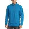 imageTACVASEN Mens Quarter Zip Up Pullover Long Sleeve Sweatshirt 14 Zip Golf Shirt Winter Fleece Lined Thermal PulloverSea Blue