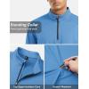 imageTACVASEN Mens Quarter Zip Up Pullover Long Sleeve Sweatshirt 14 Zip Golf Shirt Winter Fleece Lined Thermal PulloverSky Blue