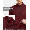 imageTACVASEN Mens Quarter Zip Up Pullover Long Sleeve Sweatshirt 14 Zip Golf Shirt Winter Fleece Lined Thermal PulloverWine Red