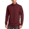imageTACVASEN Mens Quarter Zip Up Pullover Long Sleeve Sweatshirt 14 Zip Golf Shirt Winter Fleece Lined Thermal PulloverWine Red