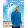 imageTACVASEN Mens Sun Shirt UPF 50 Long Sleeve UV Protection Lightweight Rash Guard Swim Shirt Quick Dry Fishing TShirtBlue Green