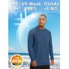 imageTACVASEN Mens Sun Shirt UPF 50 Long Sleeve UV Protection Lightweight Rash Guard Swim Shirt Quick Dry Fishing TShirtBlue Grey