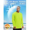 imageTACVASEN Mens Sun Shirt UPF 50 Long Sleeve UV Protection Lightweight Rash Guard Swim Shirt Quick Dry Fishing TShirtBright Green