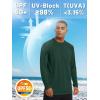 imageTACVASEN Mens Sun Shirt UPF 50 Long Sleeve UV Protection Lightweight Rash Guard Swim Shirt Quick Dry Fishing TShirtDark Green