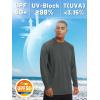 imageTACVASEN Mens Sun Shirt UPF 50 Long Sleeve UV Protection Lightweight Rash Guard Swim Shirt Quick Dry Fishing TShirtDark Grey