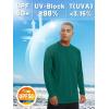 imageTACVASEN Mens Sun Shirt UPF 50 Long Sleeve UV Protection Lightweight Rash Guard Swim Shirt Quick Dry Fishing TShirtEmerald Green