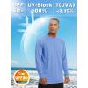 imageTACVASEN Mens Sun Shirt UPF 50 Long Sleeve UV Protection Lightweight Rash Guard Swim Shirt Quick Dry Fishing TShirtLight Blue