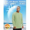 imageTACVASEN Mens Sun Shirt UPF 50 Long Sleeve UV Protection Lightweight Rash Guard Swim Shirt Quick Dry Fishing TShirtLight Green