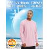 imageTACVASEN Mens Sun Shirt UPF 50 Long Sleeve UV Protection Lightweight Rash Guard Swim Shirt Quick Dry Fishing TShirtLight Pink