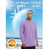 imageTACVASEN Mens Sun Shirt UPF 50 Long Sleeve UV Protection Lightweight Rash Guard Swim Shirt Quick Dry Fishing TShirtLight Purple