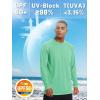 imageTACVASEN Mens Sun Shirt UPF 50 Long Sleeve UV Protection Lightweight Rash Guard Swim Shirt Quick Dry Fishing TShirtMint Green