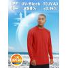 imageTACVASEN Mens Sun Shirt UPF 50 Long Sleeve UV Protection Lightweight Rash Guard Swim Shirt Quick Dry Fishing TShirtTomato Red