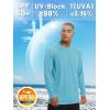 imageTACVASEN Mens Sun Shirt UPF 50 Long Sleeve UV Protection Lightweight Rash Guard Swim Shirt Quick Dry Fishing TShirtWater Blue