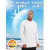 imageTACVASEN Mens Sun Shirt UPF 50 Long Sleeve UV Protection Lightweight Rash Guard Swim Shirt Quick Dry Fishing TShirtWhite