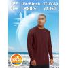 imageTACVASEN Mens Sun Shirt UPF 50 Long Sleeve UV Protection Lightweight Rash Guard Swim Shirt Quick Dry Fishing TShirtWine Red