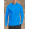 imageTACVASEN Mens UPF 50 Hoodie Shirt Rash Guard SPF UV Shirt Long Sleeve Lightweight Sun Shirt Fishing Hiking Swim ShirtAzure