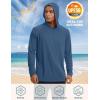 imageTACVASEN Mens UPF 50 Hoodie Shirt Rash Guard SPF UV Shirt Long Sleeve Lightweight Sun Shirt Fishing Hiking Swim ShirtBlue Grey