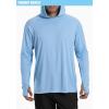 imageTACVASEN Mens UPF 50 Hoodie Shirt Rash Guard SPF UV Shirt Long Sleeve Lightweight Sun Shirt Fishing Hiking Swim ShirtDull Cyan