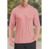 imageTACVASEN Mens UPF 50 Hoodie Shirt Rash Guard SPF UV Shirt Long Sleeve Lightweight Sun Shirt Fishing Hiking Swim ShirtGrey Pink