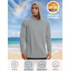 imageTACVASEN Mens UPF 50 Hoodie Shirt Rash Guard SPF UV Shirt Long Sleeve Lightweight Sun Shirt Fishing Hiking Swim ShirtLight Gray