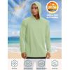 imageTACVASEN Mens UPF 50 Hoodie Shirt Rash Guard SPF UV Shirt Long Sleeve Lightweight Sun Shirt Fishing Hiking Swim ShirtLight Green