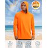 imageTACVASEN Mens UPF 50 Hoodie Shirt Rash Guard SPF UV Shirt Long Sleeve Lightweight Sun Shirt Fishing Hiking Swim ShirtOrange