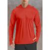 imageTACVASEN Mens UPF 50 Hoodie Shirt Rash Guard SPF UV Shirt Long Sleeve Lightweight Sun Shirt Fishing Hiking Swim ShirtTomato Red