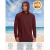 imageTACVASEN Mens UPF 50 Hoodie Shirt Rash Guard SPF UV Shirt Long Sleeve Lightweight Sun Shirt Fishing Hiking Swim ShirtWine Red