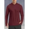 imageTACVASEN Mens UPF 50 Hoodie Shirt Rash Guard SPF UV Shirt Long Sleeve Lightweight Sun Shirt Fishing Hiking Swim ShirtWine Red