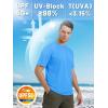 imageTACVASEN Swim Shirts for Men Rash Guard SPF Short Sleeve Sun TShirt UPF 50 Quick Dry Lightweight Fishing Water ShirtAzure