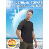 imageTACVASEN Swim Shirts for Men Rash Guard SPF Short Sleeve Sun TShirt UPF 50 Quick Dry Lightweight Fishing Water ShirtBlack
