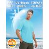 imageTACVASEN Swim Shirts for Men Rash Guard SPF Short Sleeve Sun TShirt UPF 50 Quick Dry Lightweight Fishing Water ShirtIce Blue