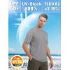 imageTACVASEN Swim Shirts for Men Rash Guard SPF Short Sleeve Sun TShirt UPF 50 Quick Dry Lightweight Fishing Water ShirtLight Grey