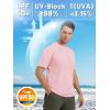 imageTACVASEN Swim Shirts for Men Rash Guard SPF Short Sleeve Sun TShirt UPF 50 Quick Dry Lightweight Fishing Water ShirtPink