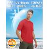 imageTACVASEN Swim Shirts for Men Rash Guard SPF Short Sleeve Sun TShirt UPF 50 Quick Dry Lightweight Fishing Water ShirtTomato Red