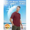 imageTACVASEN Swim Shirts for Men Rash Guard SPF Short Sleeve Sun TShirt UPF 50 Quick Dry Lightweight Fishing Water ShirtWine Red
