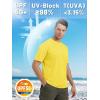 imageTACVASEN Swim Shirts for Men Rash Guard SPF Short Sleeve Sun TShirt UPF 50 Quick Dry Lightweight Fishing Water ShirtYellow