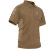 imageTACVASEN Mens Shirts Short Sleeve Summer RegularFit QuickDry Golf Polo TShirts Brown 2XL