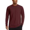 imageTACVASEN Mens Sun Shirt UPF 50 Long Sleeve UV Protection Lightweight Rash Guard Swim Shirt Quick Dry Fishing TShirtWine Red