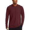 imageTACVASEN Mens UPF 50 Hoodie Shirt Rash Guard SPF UV Shirt Long Sleeve Lightweight Sun Shirt Fishing Hiking Swim ShirtWine Red
