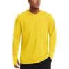 imageTACVASEN Mens UPF 50 Hoodie Shirt Rash Guard SPF UV Shirt Long Sleeve Lightweight Sun Shirt Fishing Hiking Swim ShirtYellow