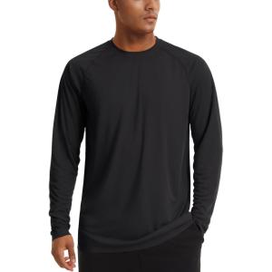 imageTACVASEN Mens Sun Shirt UPF 50 Long Sleeve UV Protection Lightweight Rash Guard Swim Shirt Quick Dry Fishing TShirtBlack