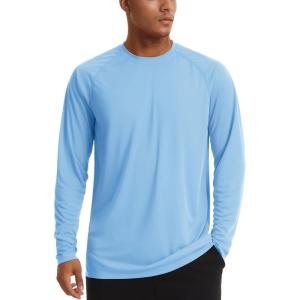 imageTACVASEN Mens Sun Shirt UPF 50 Long Sleeve UV Protection Lightweight Rash Guard Swim Shirt Quick Dry Fishing TShirtBlue