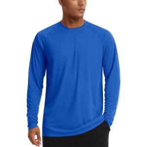 imageTACVASEN Mens Sun Shirt UPF 50 Long Sleeve UV Protection Lightweight Rash Guard Swim Shirt Quick Dry Fishing TShirtColor Blue