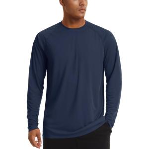 imageTACVASEN Mens Sun Shirt UPF 50 Long Sleeve UV Protection Lightweight Rash Guard Swim Shirt Quick Dry Fishing TShirtNavy