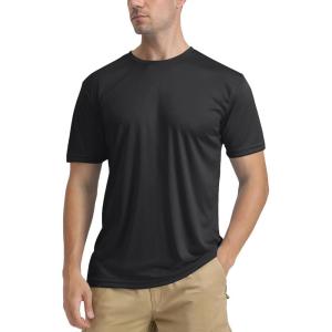 imageTACVASEN Swim Shirts for Men Rash Guard SPF Short Sleeve Sun TShirt UPF 50 Quick Dry Lightweight Fishing Water ShirtBlack