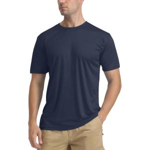 imageTACVASEN Swim Shirts for Men Rash Guard SPF Short Sleeve Sun TShirt UPF 50 Quick Dry Lightweight Fishing Water ShirtNavy