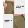 imageTACVASEN Mens Athletic Joggers with Zipper Pocket Quick Dry Lightweight Hiking Pants Stretch Running Workout SweatpantsKhaki