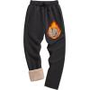 imageTACVASEN Mens Fleece Winter Pants Warm Sherpa Lined Sweatpants Heavyweight Thermal Lounge Athletic Track Jogger PantsBlack