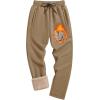 imageTACVASEN Mens Fleece Winter Pants Warm Sherpa Lined Sweatpants Heavyweight Thermal Lounge Athletic Track Jogger PantsBrown